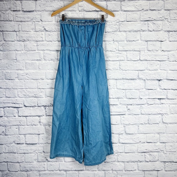 Jessica Simpson Denim Wide Leg Jumpsuit Sz Small - Picture 3 of 8